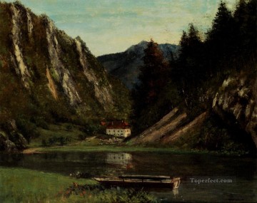 Les Doubs A La Maison Monsieur landscape Gustave Courbet Oil Paintings